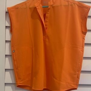 Figs Women’s Bright Orange Oversized Rafaela Top
